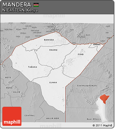 Gray 3D Map of MANDERA