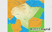 Physical 3D Map of MANDERA, political outside