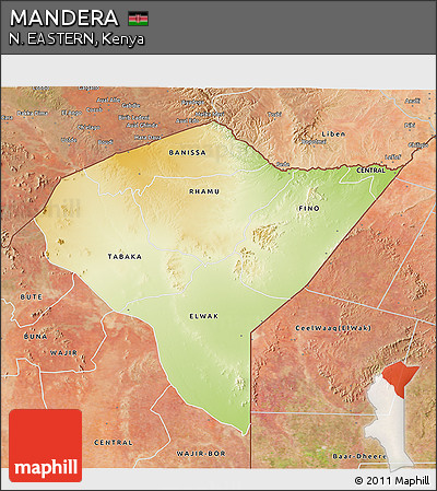 Physical 3D Map of MANDERA, satellite outside