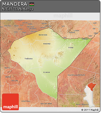 Physical 3D Map of MANDERA, satellite outside