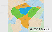 Political 3D Map of MANDERA, lighten