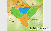 Political 3D Map of MANDERA, physical outside