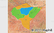Political 3D Map of MANDERA, satellite outside