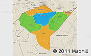 Political 3D Map of MANDERA, shaded relief outside