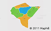 Political 3D Map of MANDERA, single color outside