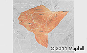Satellite 3D Map of MANDERA, lighten, desaturated