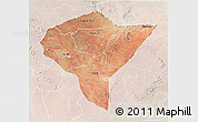 Satellite 3D Map of MANDERA, lighten