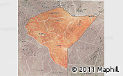 Satellite 3D Map of MANDERA, semi-desaturated