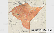 Satellite 3D Map of MANDERA, shaded relief outside