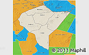 Shaded Relief 3D Map of MANDERA, political outside