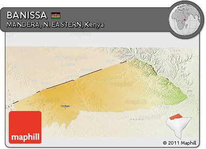 Physical 3D Map of BANISSA, lighten