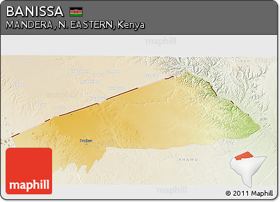Physical 3D Map of BANISSA, lighten