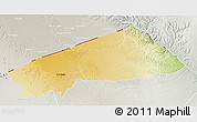 Physical 3D Map of BANISSA, lighten, semi-desaturated