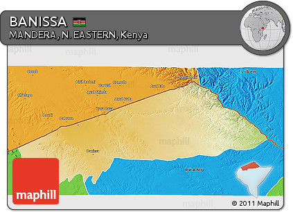 Physical 3D Map of BANISSA, political outside