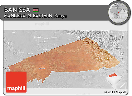 Satellite 3D Map of BANISSA, lighten, desaturated