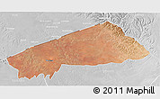 Satellite 3D Map of BANISSA, lighten, desaturated