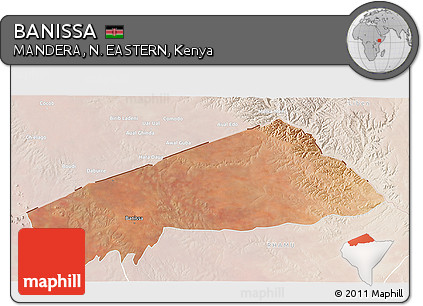 Satellite 3D Map of BANISSA, lighten
