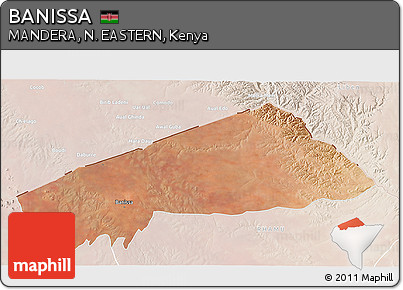 Satellite 3D Map of BANISSA, lighten