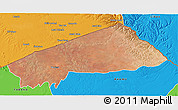 Satellite 3D Map of BANISSA, political outside