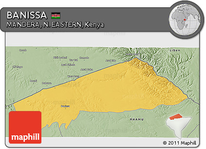 Savanna Style 3D Map of BANISSA