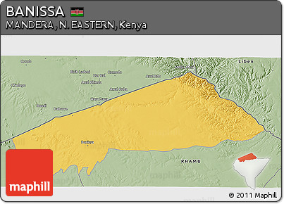 Savanna Style 3D Map of BANISSA