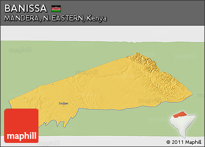 Savanna Style 3D Map of BANISSA, single color outside