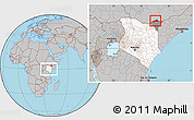Gray Location Map of BANISSA, highlighted country, highlighted parent region, within the entire country