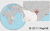 Gray Location Map of BANISSA, highlighted country, highlighted parent region