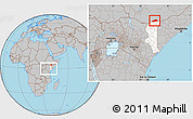 Gray Location Map of BANISSA, highlighted grandparent region, within the entire country