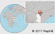 Gray Location Map of BANISSA, highlighted parent region, highlighted grandparent region