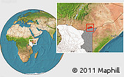 Satellite Location Map of BANISSA, highlighted country, highlighted grandparent region