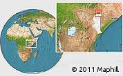 Satellite Location Map of BANISSA, highlighted grandparent region, within the entire country