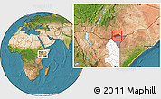 Satellite Location Map of BANISSA, highlighted parent region, highlighted grandparent region