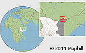 Savanna Style Location Map of BANISSA, highlighted country, highlighted grandparent region