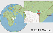 Savanna Style Location Map of BANISSA, highlighted country, highlighted parent region