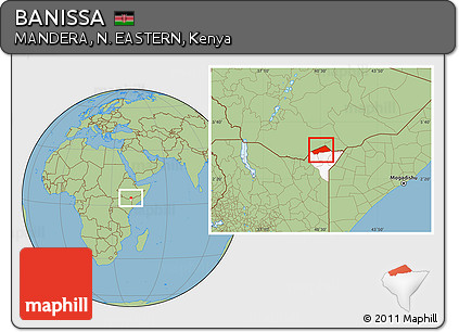 Savanna Style Location Map of BANISSA, highlighted parent region