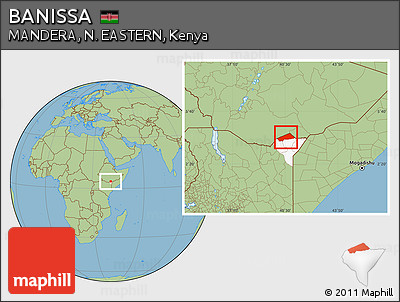 Savanna Style Location Map of BANISSA, highlighted parent region