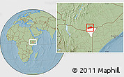 Savanna Style Location Map of BANISSA, highlighted parent region, hill shading