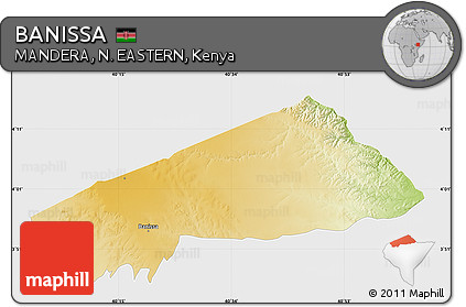 Physical Map of BANISSA, single color outside