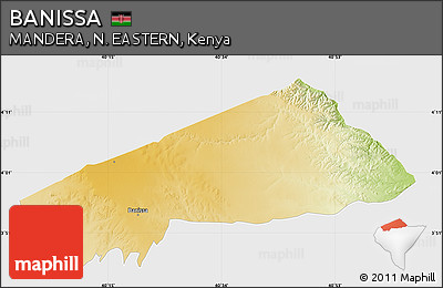 Physical Map of BANISSA, single color outside