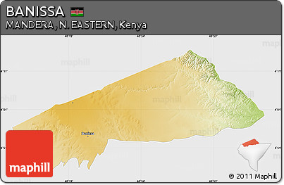 Physical Map of BANISSA, single color outside