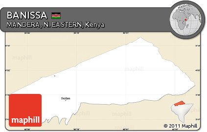 Classic Style Simple Map of BANISSA, single color outside