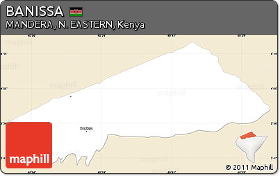 Classic Style Simple Map of BANISSA, single color outside
