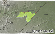 Physical 3D Map of CENTRAL, darken, semi-desaturated