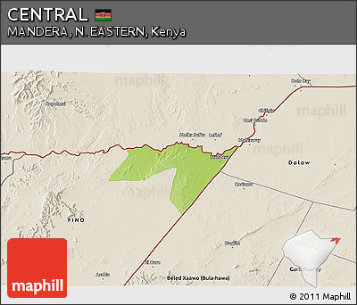 Physical 3D Map of CENTRAL, shaded relief outside