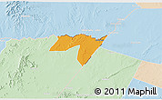 Political 3D Map of CENTRAL, lighten