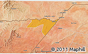 Political 3D Map of CENTRAL, satellite outside