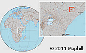 Gray Location Map of CENTRAL, within the entire country