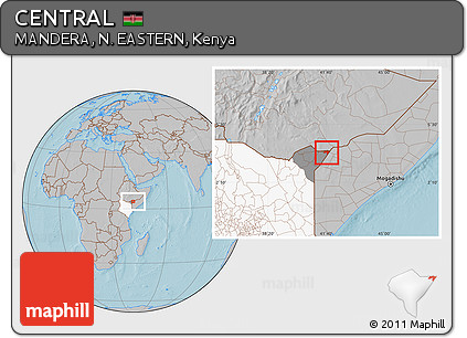 Gray Location Map of CENTRAL, highlighted country, highlighted parent region, hill shading