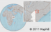 Gray Location Map of CENTRAL, highlighted grandparent region, hill shading